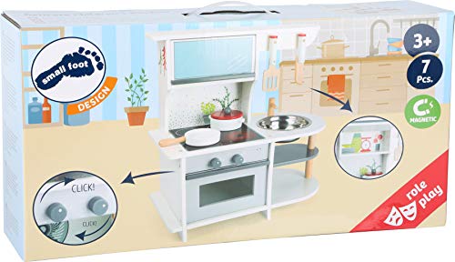 small foot Kinderküche "Grazil" mit Backofen, Pfanne, Kochtopf, Küchenhelfern und Waschbecken, ab 3 Jahren, 11159, 45 x 22 x 42 cm – Bild 6