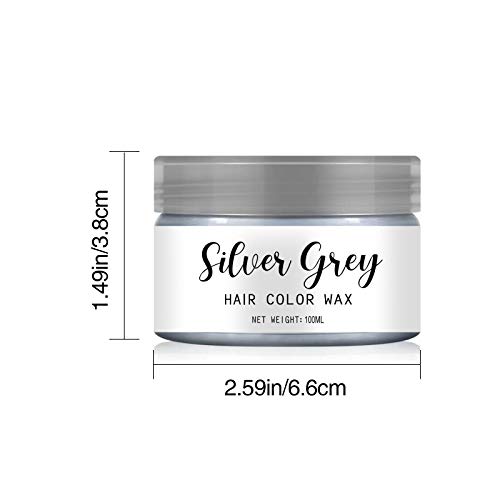TONGHANG Hair Color Wax Silver Gray Hair Wax Instant Temporary Hairstyle Cream, Silvery Grey Hair Pomades, Natural Silver Ash Matte Hair Gel for Men and Women (Silver)