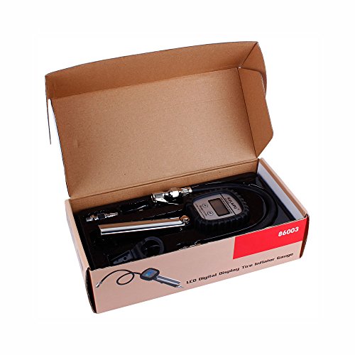 Digital Tire Pressure Gauge - Classic Portable Accurate Air Tire Inflator Pumping Gun with Rubber Hose and Quick Connecter Plug for All vehicles Car Truck Motorcycle Bike - Thumbnail 7
