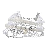 Loweryeah 1Pc White Friendship Bracelet Braiding Love Wings Heart Bangle Handmade Gift