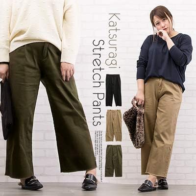 Amazon クレット 大きいサイズ レディース カツラギストレッチパンツ Ll ブラック ロングパンツ 通販