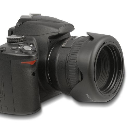 58MM Reversible Tulip Lens Hood + 58MM Center-Pinch Lens Cap for Canon Rebel (T6i T6 T6s T5i T5 T4i T3i T2i T1i XT XTi XSi)