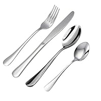 Panmeihua 304 Metal Silverware 4 Piece Stainless kitchen flatware Set Polished Silver