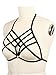 Women Strappy Harness Hollow Out Cross Cage Bra Elastic and Adjustable Cupless Bralette Straps Lingerie, Black