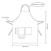 Homsolver Adjustable Bib Chef Apron Set, Chef Hat and Kitchen Apron Adult White Apron with Butcher Hat for Men & Women, White