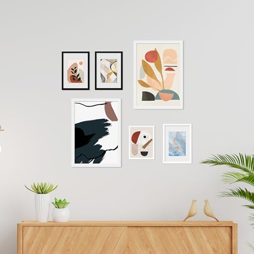 Histarzeda A4 Picture Frame - 21 x 29.7 cm, White DIN A4 Picture Frame with Acrylic Glass for Photo Gallery - Horizontal or Vertical Wall Mount Frame for Home, Office
