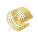 Yueton Stainless Steel Smooth Hollow Hoop Open Ended Wide Cuff Bangle Bracelet Thin Jewelry Hammered Bunch Cuff Bracelet Bangle (Golden)
