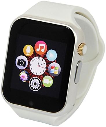 A1 Smart Wrist Watch For Android IOS Bluetooth Camera Function White Rubber Band
