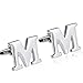 Jstyle Jewelry Brass Mens Cuff Links Initial Personalized Capital Alphabet Letter Cufflinks