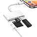 Lightning to USB Camera Adapter,YIKU 4 in 1 SD/TF Card Reader, Trail Game Camera Card Viewer Reader, Micro SD Card Reader USB 3.0 OTG Cable support iPhone X 8 7 6 Plus and iPad, Plug and Play