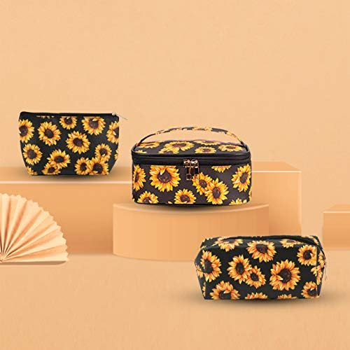 ZOISOKA 3 sets makeup bag 3D print sunflower travel small cosmetic case portable with multifunctional waterproof Organizer bag for women 8 ZOISOKA 3 sets makeup bag 3D print sunflower travel small cosmetic case portable with multifunctional waterproof Organizer bag for women