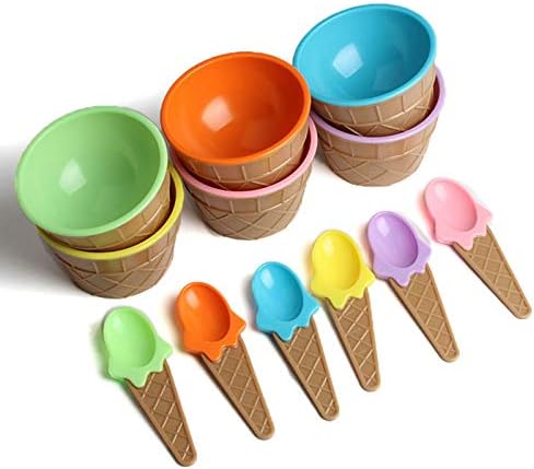 Binchil Spoon For Ice Cream Bowl With A Spoon 6Pc Kids Ice Cream Bowls Ice Cream Cup Couples Bowl Gifts Dessert