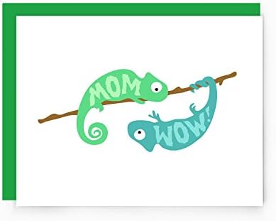 Mom Wow! - Chameleon Greeting Card for Mom