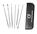 #1 Blackhead Kit Extractor Remover Kit, 6 Dermatologist Recommended Acne Treatment, Pimple White Head Popping, Blackhead Extraction, Zit Removing, Blemish Removal Top Grade Surgical Stainless Steel