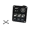 TEQStone-MarineBoat-Car-Switch-Panel-3-Gang-with-1-Charger-With-2-USB-Slot-and-a-Voltage-Monitor-Blue-LED-Light-5pin-Onoff-Rocker-Switch