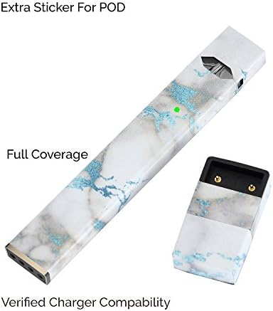 Vensens JUUL Skin Wrap Sticker Decal Marble for JUUL Wraps Vape 1Pack+1Pack Juul Charger Full Reusable 3M Protective Sticker Cover (JUUL and charger not included,Skin only)