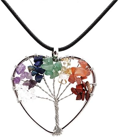 Heart Of Life 7 Chakra Gemstone Necklace With Crystals