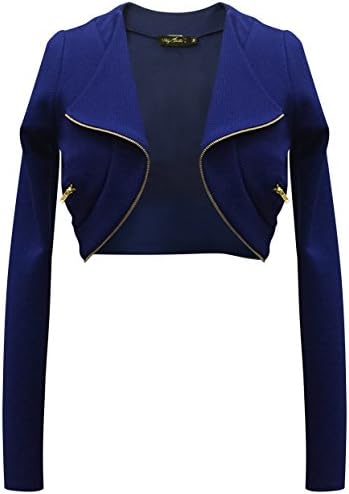 My Belle Junior's open front crop zipper jacket (MEDIUM, ROYAL)