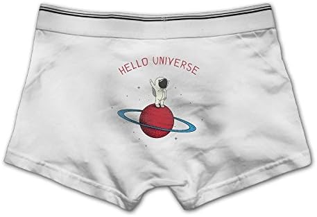 THIS STORE Men's Brief Boxer Briefs Low-Waisted Underpants Cotton Underwear Hello Universe Astronaut Front Printed Knickers Valentine's Day