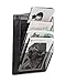 Klickpick Office 5 Sections Hanging Files Wall Mounted Metal Mesh Document File Organizer Magazine Holder Rack Organizer section Racks Multipurpose Use To Display Files, Magazine, Newspapers- Black