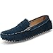 SUNROLAN Men's Suede Leather Dress Shoes Slip On Penny Loafers Driving Moccasin Shoes