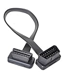 Diageng 16 Pin Ultra Flat Low Profile Male to Female OBDII Extension Cable 30CM