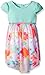 Youngland Girls' Textured Knit to Floral Chiffon Hanky Hem Dress