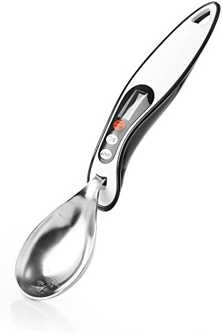 WeighX MC101 Digital Measuring Spoon 0.1g to 300g LCD Backlit Easy to Disassemble Clean Accumulate Weigh Scale Volume Weight Water Milk Flour Honey Fluid Oil Tare Overweight TBS TSP oz ml g (Black)