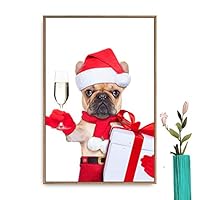 Framed Canvas Wall Art Christmas Santa Claus Canvas Prints Home Artwork Decoration for Living Room,Bedroom - 16x24 inches