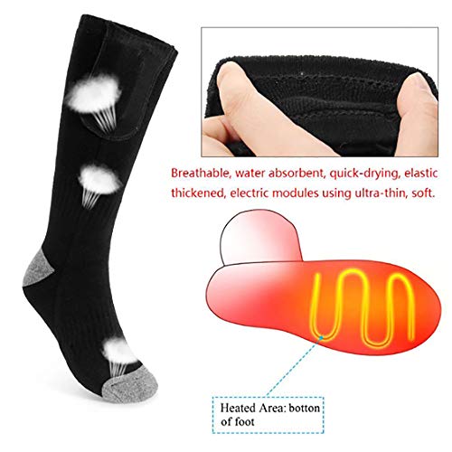 MISBEST Heated Electric Warm Thermal Boot Socks,Rechargeable Battery