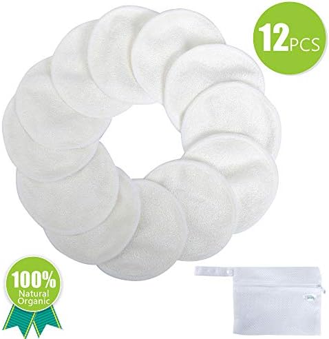 Reusable Cotton Pads - Navly Makeup Remover Cloth,Washable Bamboo Face Cloth with Laundry Bag(12 Pcs)
