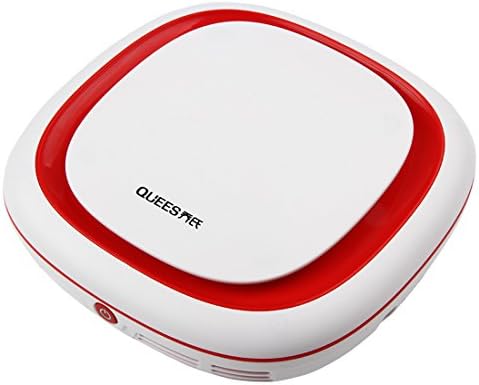 QUEES Car Air Purifier Helps With Allergies - Smell Eliminator True HEPA Air Cleaner UV Sanitizer and Odor Reduction Ionizer Oxygen Bar with 12V DC Car Adapter (White + Red)