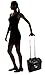 Kathy Van Zeeland Croco PVC Designer Underseat Luggage - 15 Inch Carry On Suitcase for Women- Lightweight Under Seat Bag with 2-Rolling Spinner Wheels (Black)