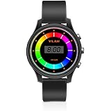 Rainbow Coloured Lights Kids Watch - 7 Colors Flashing 50M Waterproof Children Electronic Watch, Washable Comfortable Watchband Digital Child Wrist Watch for Boys and Girls as Christmas Gift (Black)