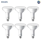 Philips LED Dimmable BR40 Soft White Light Bulb with Warm Glow Effect 800-Lumen, 2700-2200-Kelvin, 10-Watt (65-Watt Equivalent), E26 Base, Frosted, 6-Pack (Certified Refurbished)