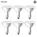 Philips LED Dimmable BR40 Soft White Light Bulb with Warm Glow Effect 800-Lumen, 2700-2200-Kelvin, 10-Watt (65-Watt Equivalent), E26 Base, Frosted, 6-Pack (Certified Refurbished)