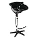 ZENY Pro Portable Shampoo Sink Basin w/Drain Height Adjustable Salon Hair Treatment Bowl, Black (Black)