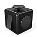 FIDPRO Fidget Cube, Silent Dice Toy - Click, Flip, Glide, Spin, Rub & Roll, Ultimate Hexagon with Quiet Clicker for Increased Focus & Attention and Stress & Anxiety Relief [Dark Black]