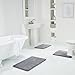 Genteele Memory Foam Bath Mat Non Slip Absorbent Super Cozy Velvet Bathroom Rug Carpet (20 inches X 32 inches, Grey)