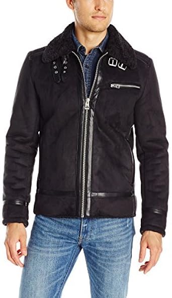 guess shearling jacket mens