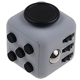 Grand Oasis Popular Anti-Anxiety Cube, Relax Toy, Relieves Stress Cube Desk Toy for Anxiety Best for Adults and Children with Buttons, Deep Grey