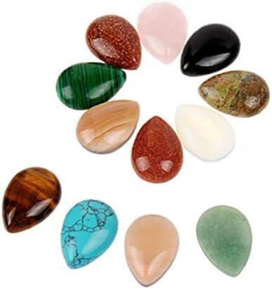 lulongyansf Natural Stone Water Drop Shape Agate Stone Multi Function DIY Ring Accessory Creative Handmade Mix color DIY Jewelry Supplies 10pcs 18cm