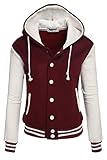 Zeagoo Women's Fleece Varsity Baseball Hoodie Jacket
