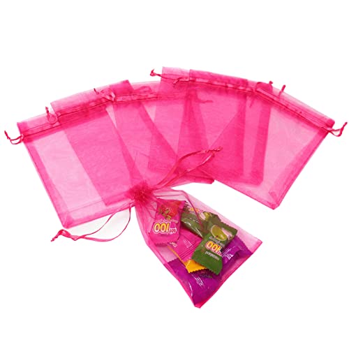 Dealglad 100Pcs Organza Bags 3x4 inches, Sheer Jewelry Bags Drawstring