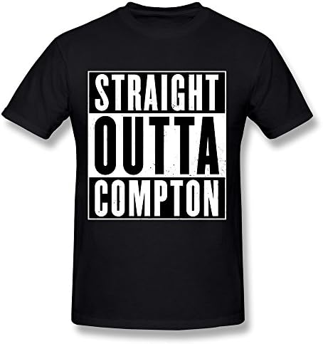 JUJ Staright Outta Compton Men's 100% Cotton Tshirt Black XX-Large