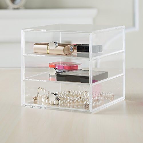 Xingliang Acrylic clear Makeup and accessaries 3 drawer storage cosmetic organizer for beauty products XL-CO-4