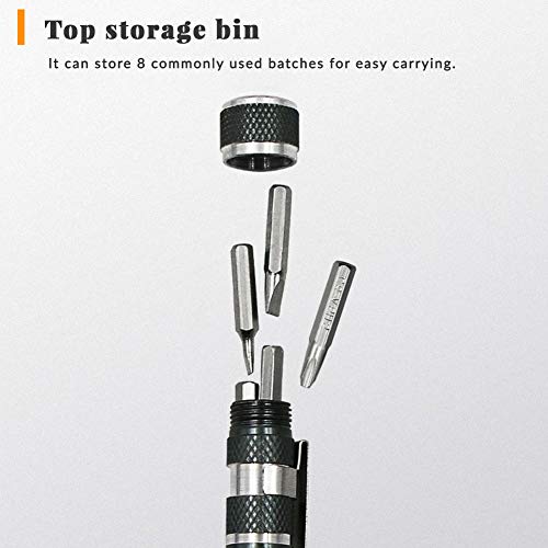 4 Pieces Pen Screwdriver Handy Tool 8 in 1 Magnetic Pocket Screwdriver Multi-Function Mini Gadgets Repair Tools (Black and Red）