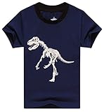 KikizYe Little Big Boys' Short Sleeve Cotton T-Shirts Dinosaur Print Tops 2-10