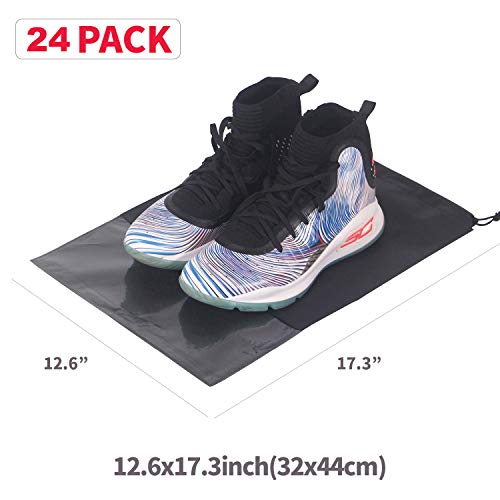 24PCS Travel shoe bags Waterproof Non-Woven With Rope for Men and Women Organizers, X-Large - Thumbnail 2