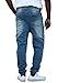 REVOL MEN'S TWILL / DENIM DROP CROTCH HAREM JOGGER PANTS, Medium SG001-LIGHT INDIGO